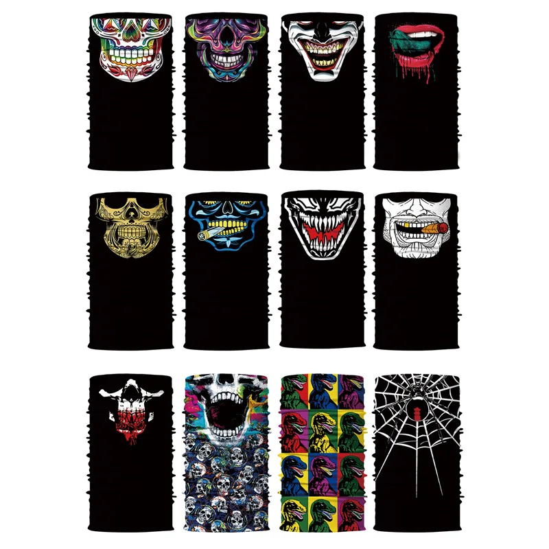 

3D Halloween Seamless Venom Magic Bandana Neck Gaiter Tubular Ring Scarves Sun Guard Face Headband Scarf Bicycle Scarf Mask