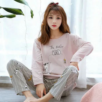 

Pajama Sets Women Simple Printed Sleepwear Womens Leisure Soft Comfortable Korean Style Daily Elegant Student High Quality New