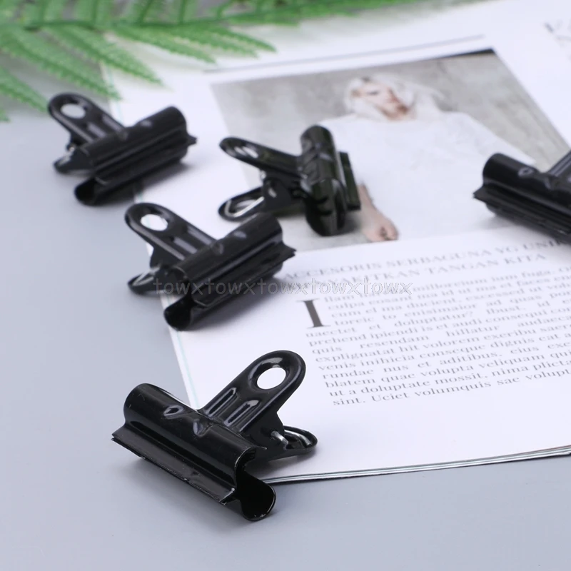 

5Pcs Black Metal Binder Clips File Paper Clip Photo Stationary Office Supplies Jy20 19 Dropship
