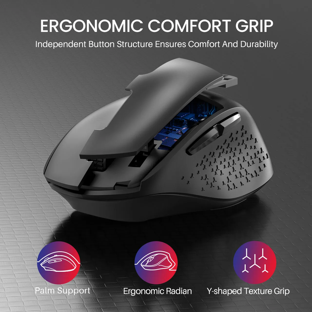 sem fio tamanho grande confortável silencioso mouse