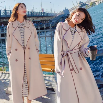 

2019 New Women Trench Autumn and Winter Slim Long Sleeves Coat Casual Female Korean Style Outwear