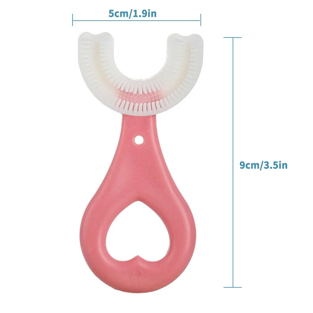 Kids Toothbrush U-Shape Infant Toothbrush with Handle Silicone Oral Care Cleaning Brush for Toddlers Ages 2-12 Drop Shipping