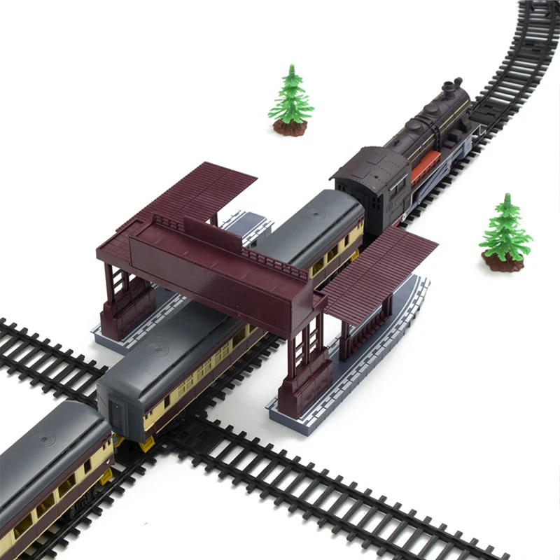 Электрический гоночный вагон детский трек поезд модель игрушки Детский железнодорожный поезд гоночный Дорожный транспорт строительный комплект пазов игрушки для детей