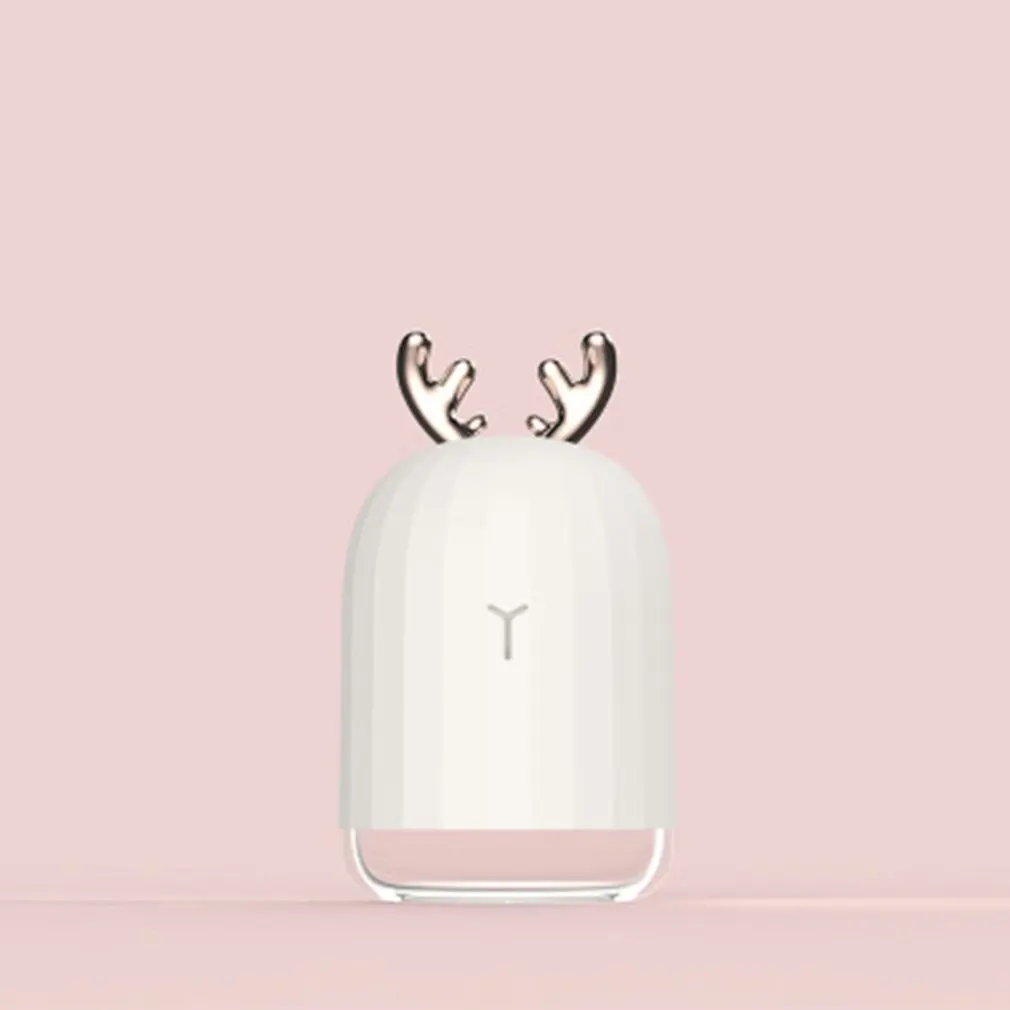 Deer white Usb Уникальный Прочный портативный увлажнитель, домашний, офисный, автомобильный, монтируемый маленький олень/банка/светильник, башня, дятел, увлажнитель - Цвет: Deer white