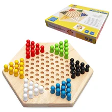 

Rubber Wood Chinese Checkers Portable Chinese Checker Game Set Classic Chinese Strategy Board Game Children Puzzle Game 2021 New