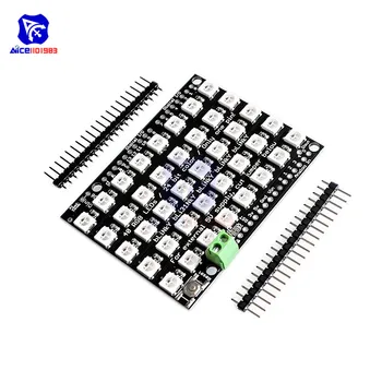 

diymore WS2812 40 Bit Full-Color RGB LED Flexible Panel Dot Matrix Module Built-in Light Driver Development Board for Arduino