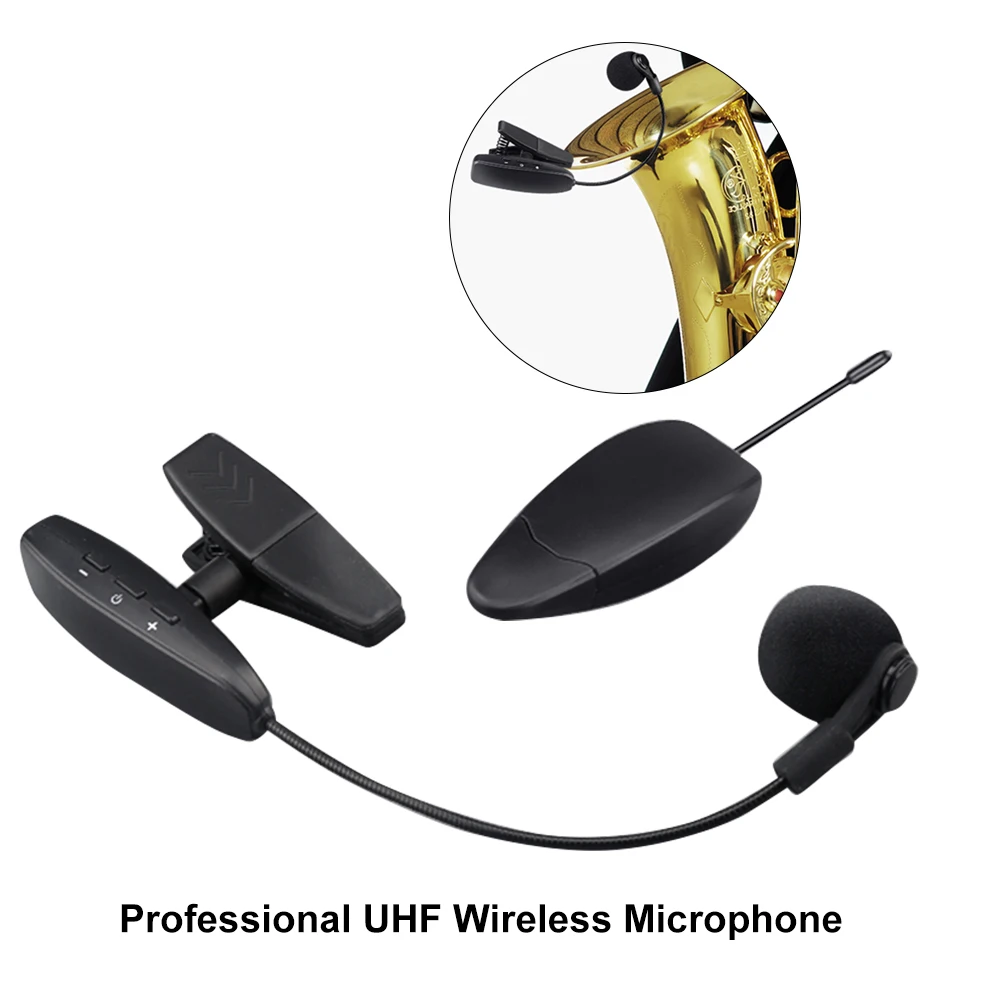 

Professional UHF Wireless Saxophone Microphone System Receiver & Transmitter for Saxophone French Horn Trumpet Trombone Clarinet