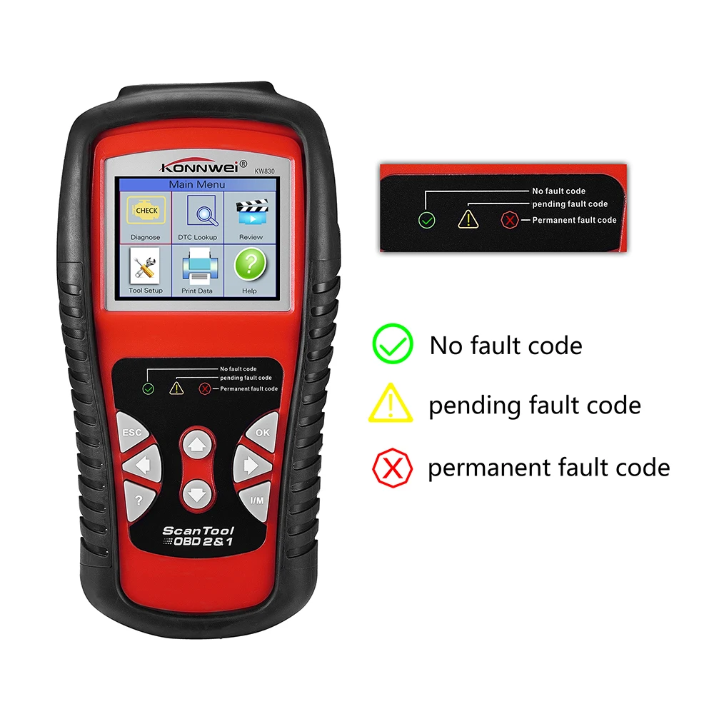 Vehemo OBD2 двигатель автомобиля диагностический считыватель кода для KONNWEI KW830 диагностический считыватель кодов ошибок ODB2 сканирующий инструмент