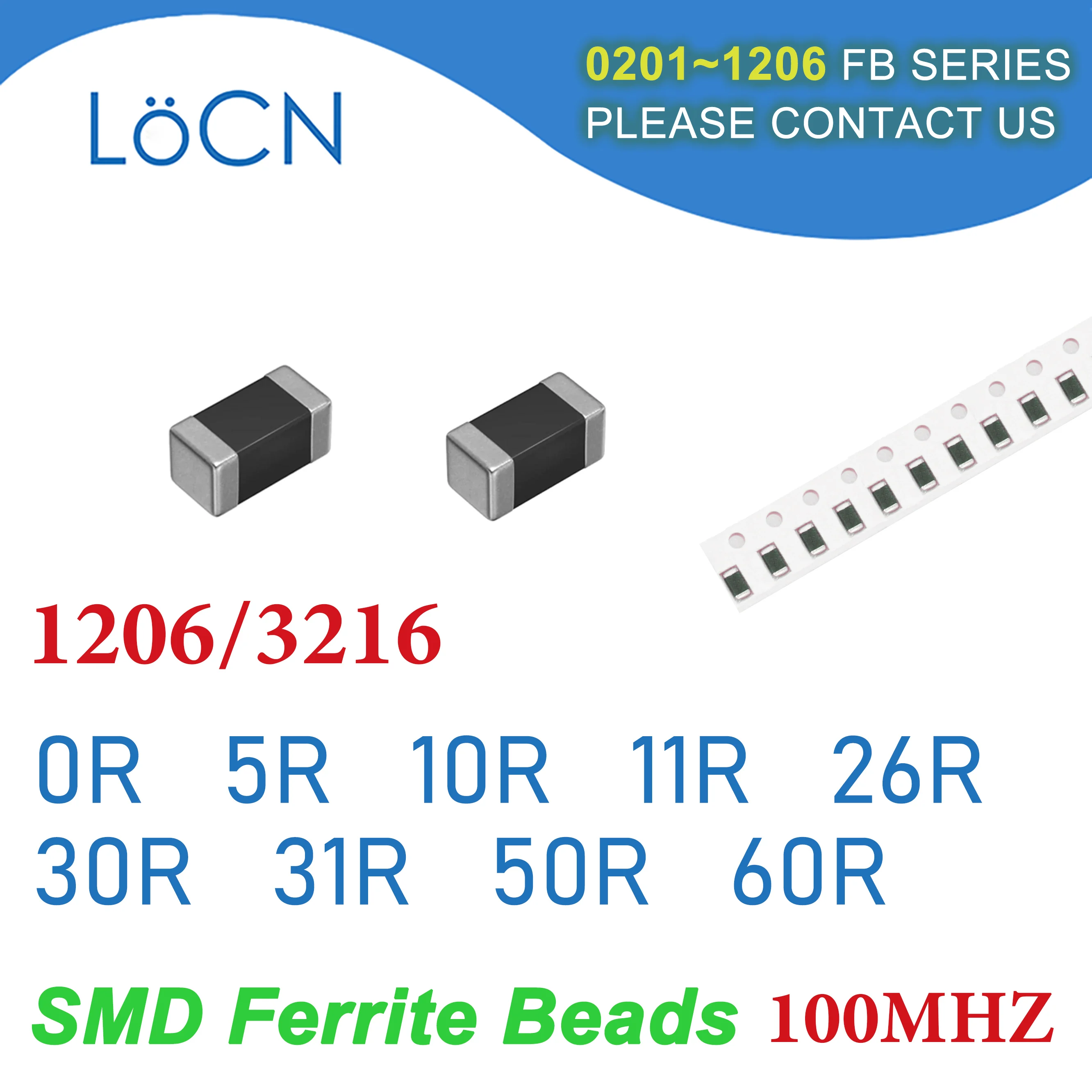 

4000PCS 1206/3216 100MHZ SMD Ferrite Beads 0R 5R 10R 11R 26R 30R 31R 50R 60R Chip Inductor Multilayer 25% High Quality