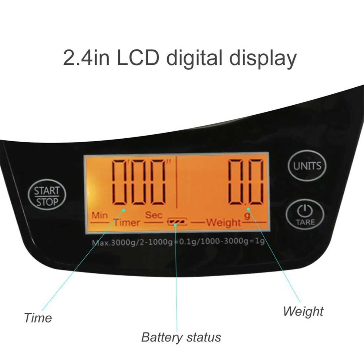 Высококачественная электронная нержавеющая сталь цифровой LCD Кухонный для выпечки кофе весы для багажа с таймером 0,1 г-3000 г