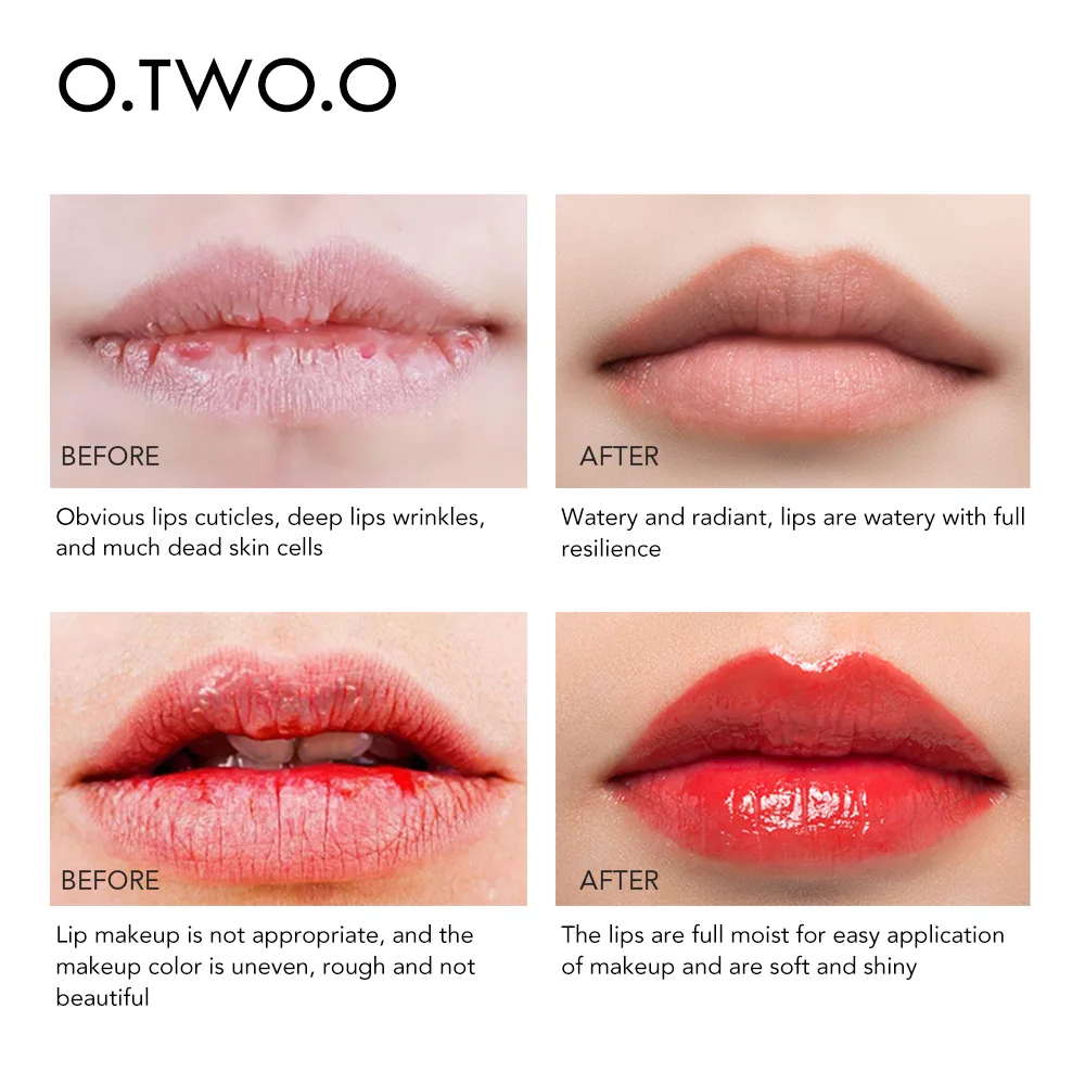O.TWO.O 3pcs Lip Kit With Lip Scrub+ Lip Balm+ 2 In 1 Matte Lipstick& Lipgloss Remove Dead Skin Lips Care Makeup Set