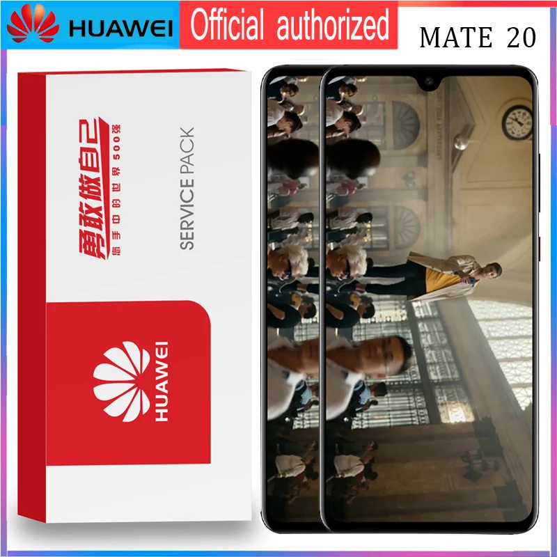 С розничной упаковкой 6,53 ''дисплей с рамкой Замена для huawei mate 20 lcd кодирующий преобразователь сенсорного экрана в сборе HMA-l29