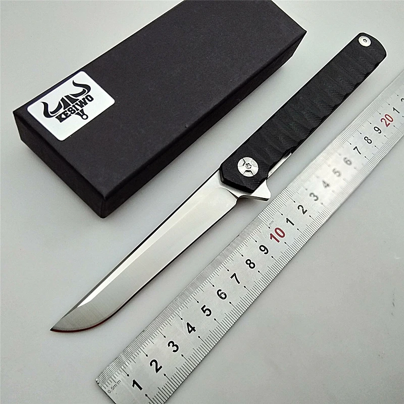 Online KESIWO J025 cuchillo plegable de bolsillo táctico para acampar cuchillos de supervivencia flipper G10 mango de caza cocina pesca EDC herramientas