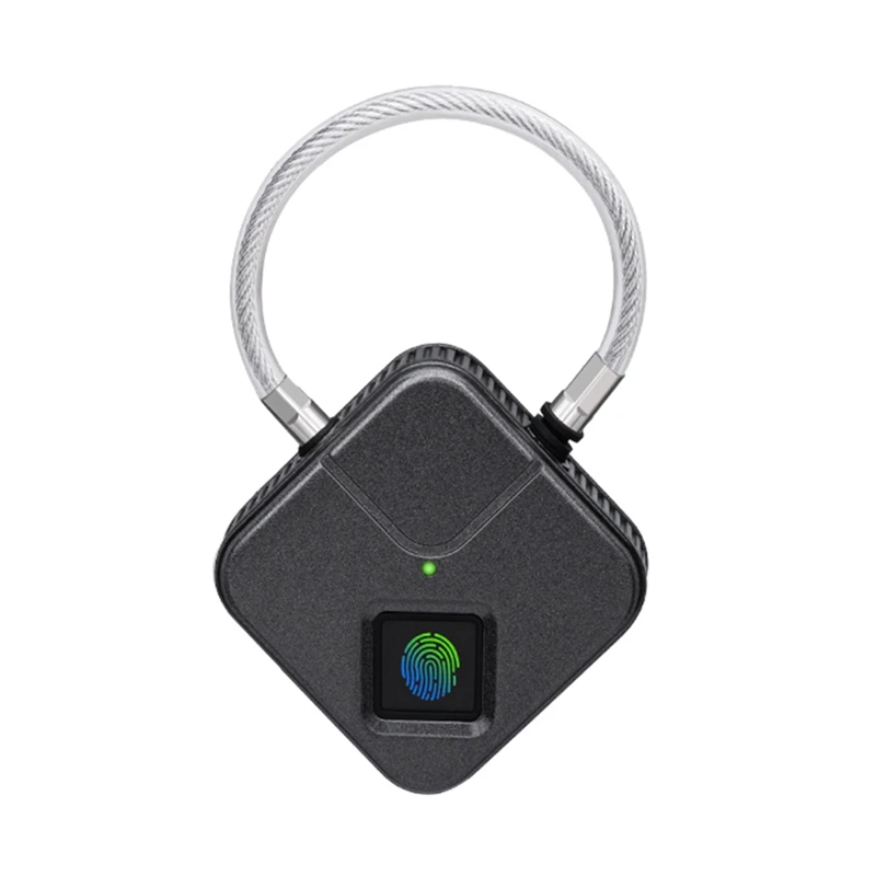 Black Умный Замок с отпечатком пальца Usb Перезаряжаемый интеллектуальный замок без ключа Ip65 Водонепроницаемый замок для багажного ящика Противоугонная защита - Цвет: Black