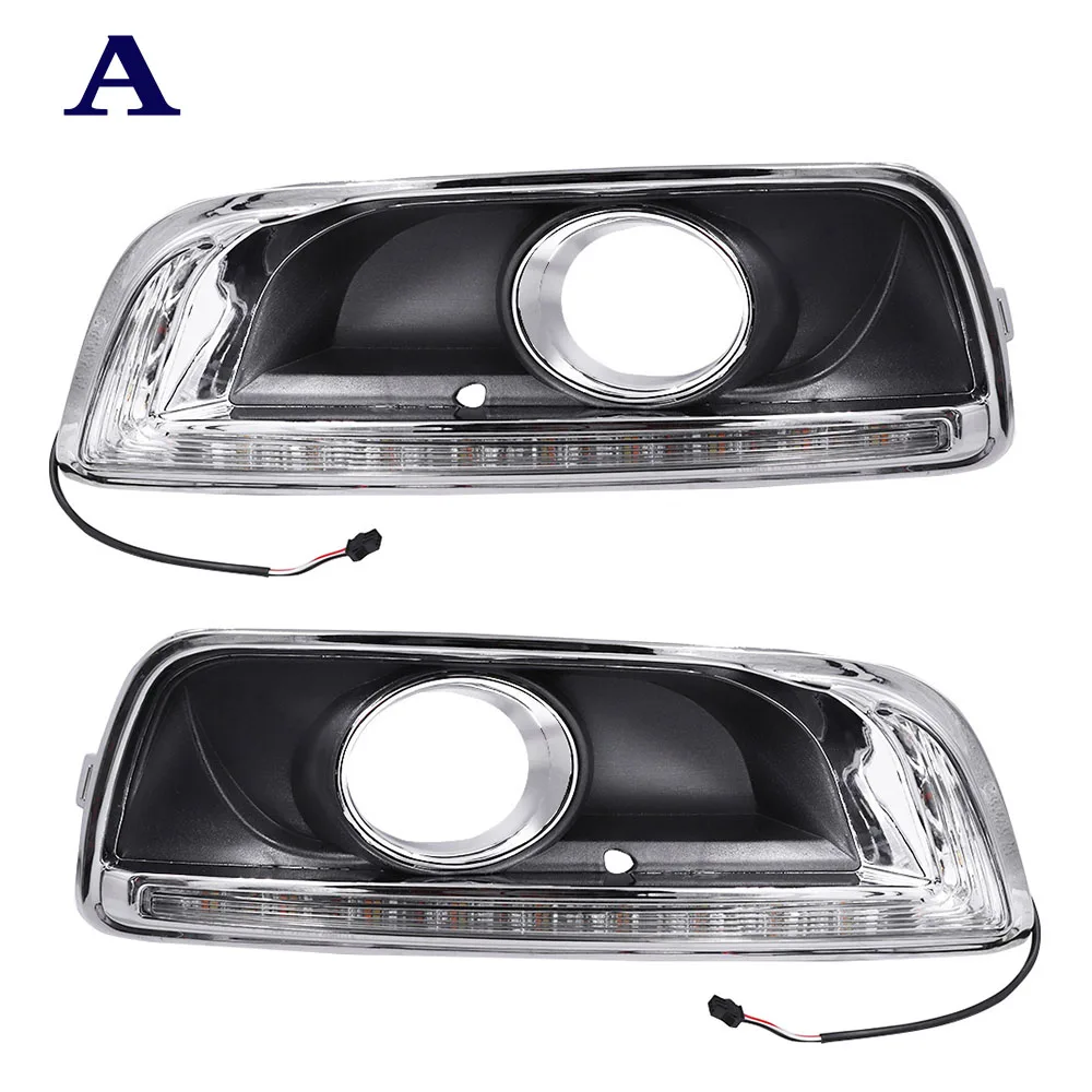 Product A 1 пара для Chevrolet Malibu 2011- светодиодный дневные ходовые огни DRL с желтыми сигнальными огнями COB - Цвет: Product A
