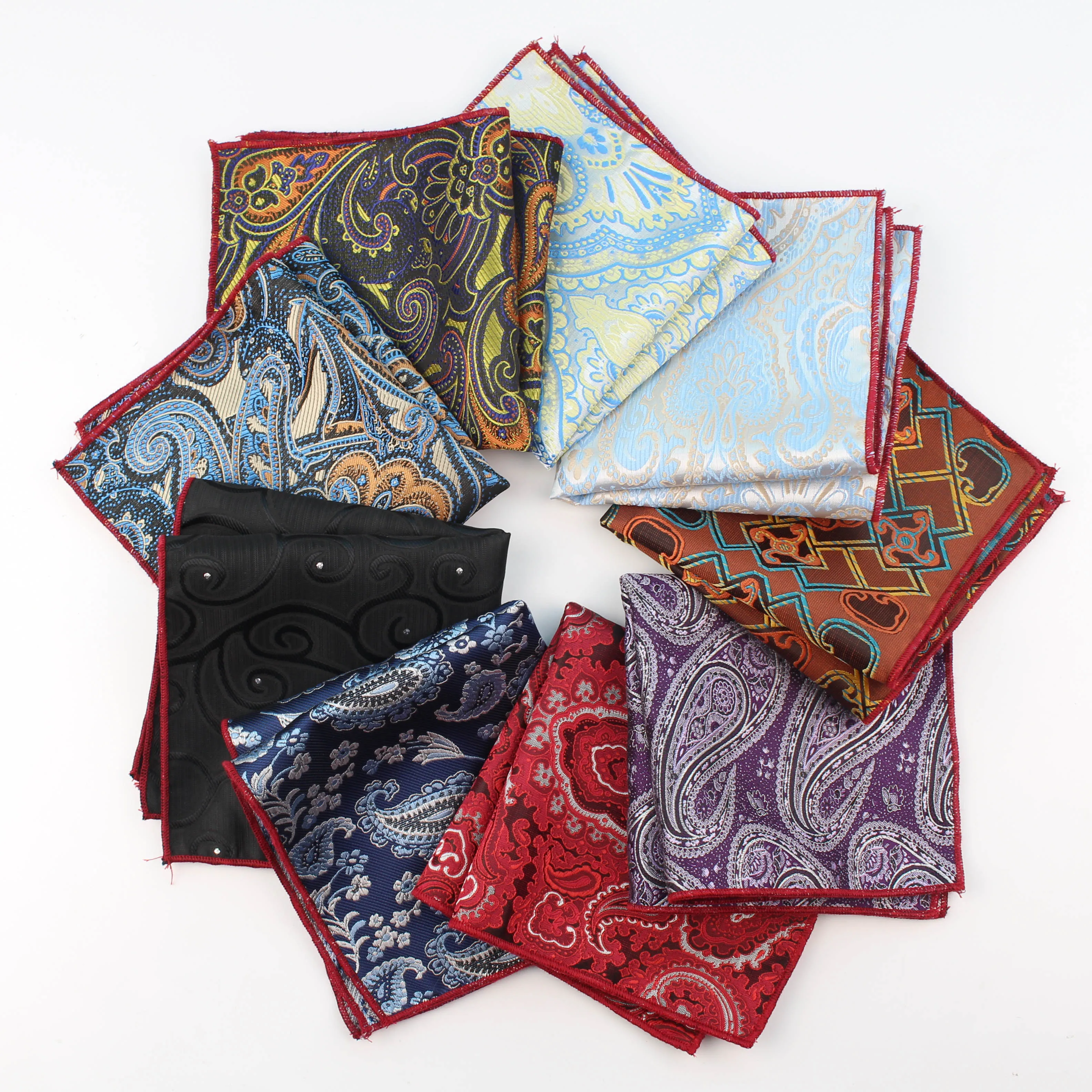 Men Suits Polyester Designer Handkerchiefs Woven Printing Paisley