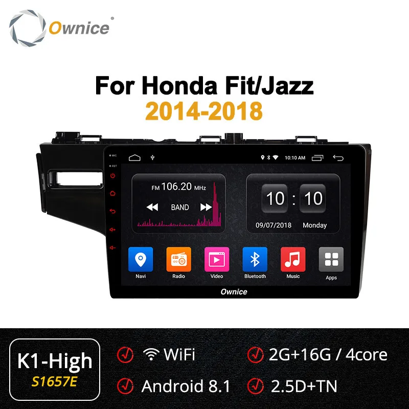 Ownice K1 K2 Android 9,0 автомобильный DVD мультимедийный плеер gps для honda Fit jazz-18 аудио Радио Стерео DVD плеер+ Navi 8 Core