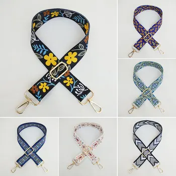 

Flower Printed Wide Handles For Handbag Women Crossbody Bag Replaceable Nylon DIY Belt Messenger Bag Handles Accessories