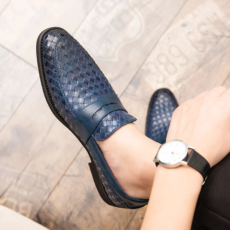 Mens Shoes Men Oxfords Genuine Leather Casual Luxury Brand Loafers Moccasins Business Formal Dress Plus Size 38-48
