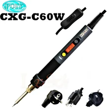 CXG C60W цифровой электрический паяльник с ЖК-регулируемой температурой NCT Цифровая Электрическая паяльная станция с европейской вилкой с Swtich
