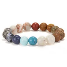 8 мм/10 мм натуральный черный вулканический тканый браслет восемь планет эластичный веревочный браслет ювелирные изделия для женщин элегантные подарки