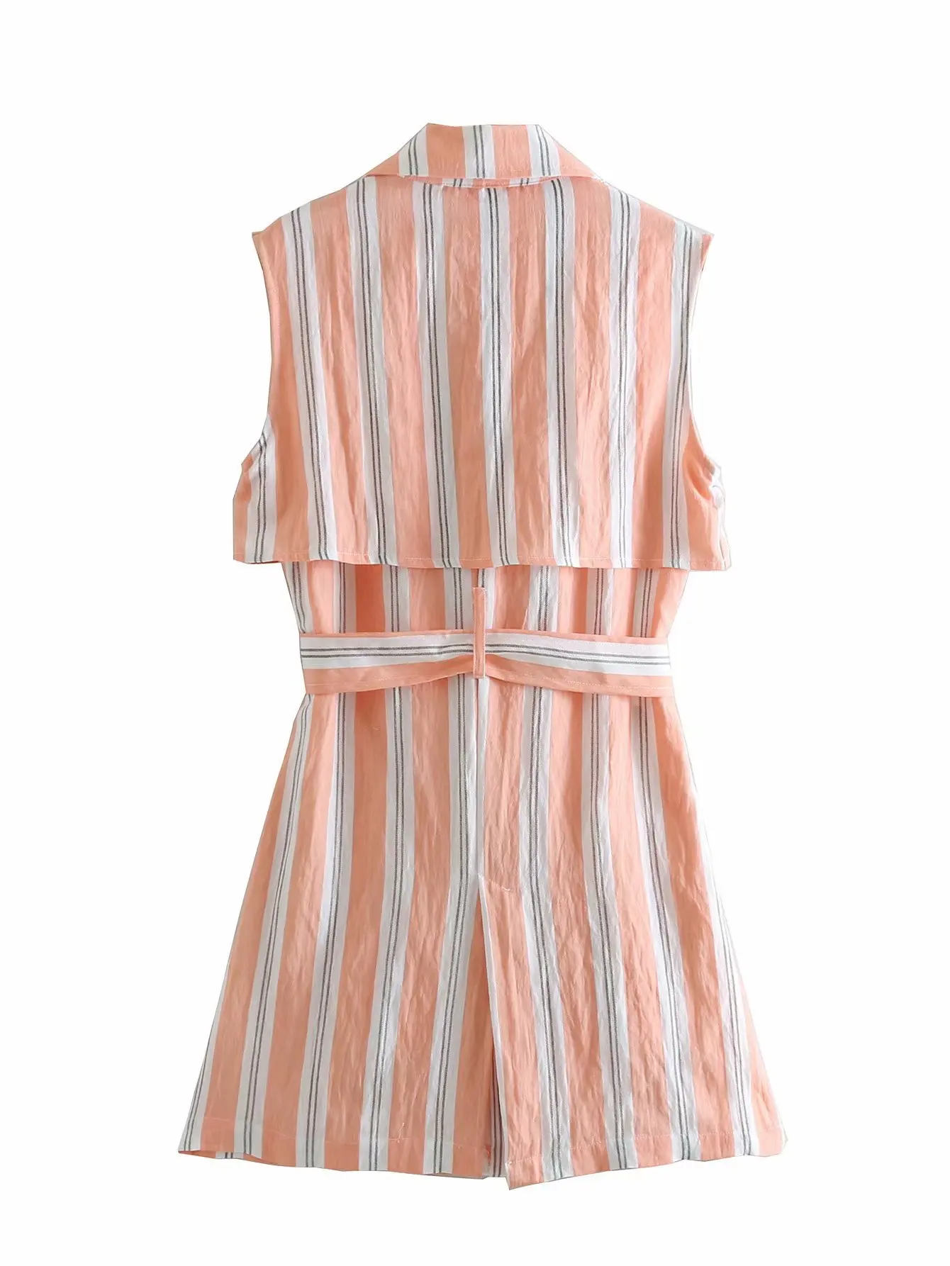 

WOMEN'S Dress 2019 Models in Europe And America Stripes Sleeveless Suit Lace-up Coat Y9215