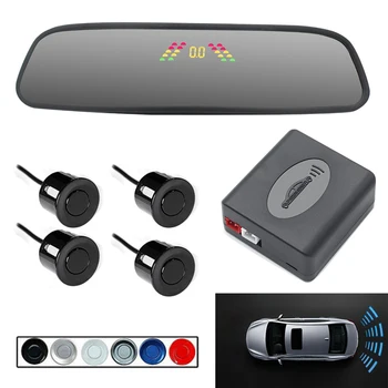 

Auto Parktronic LED Parking Sensor With 4 Sensors Reverse Backup Car Reversing Radar Monitor Detector System Buzzer Sound Alarm