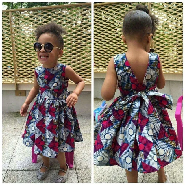 Uju V-neck Sleeveless African Ankara Dress