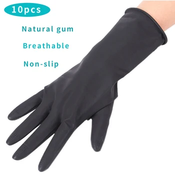 

5 Pair Salon Gloves for Hair Perming Hair Coloring Dyeing Reusable Latex Waterproof Anti-Skid Hair Gloves Styling Tool-S
