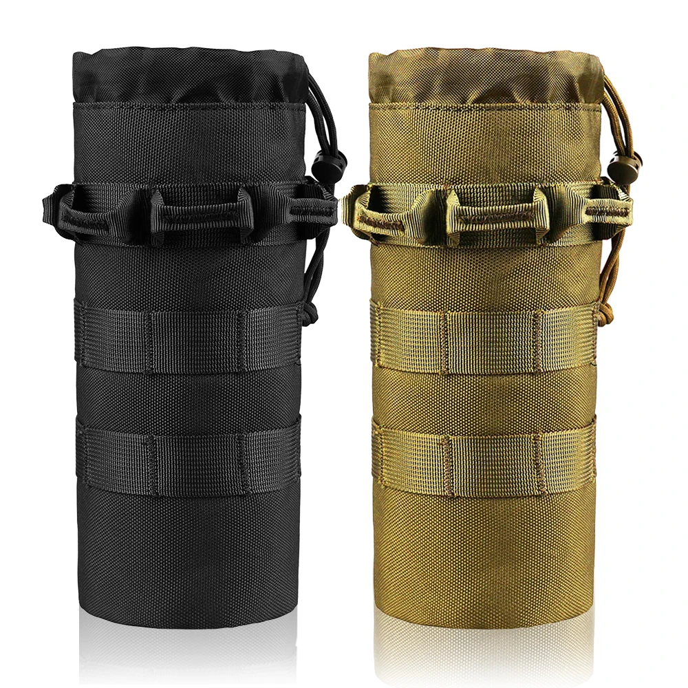 Tactical Molle Water Bottle Pouch Kettle Holder Carrier Waist Bag Water