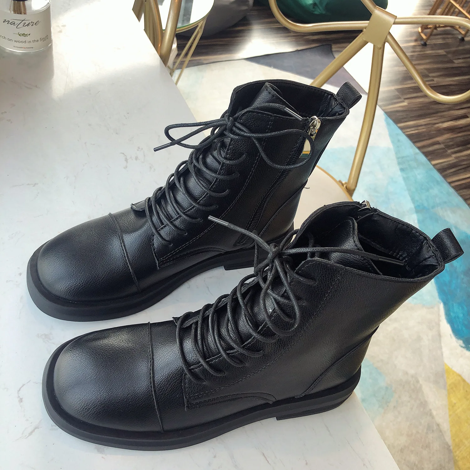 

Martin Short Boots Women's 2019 New Style Autumn WOMEN'S Shoes Versatile England Ventilation Network Red Thin Thick Bottomed Spr