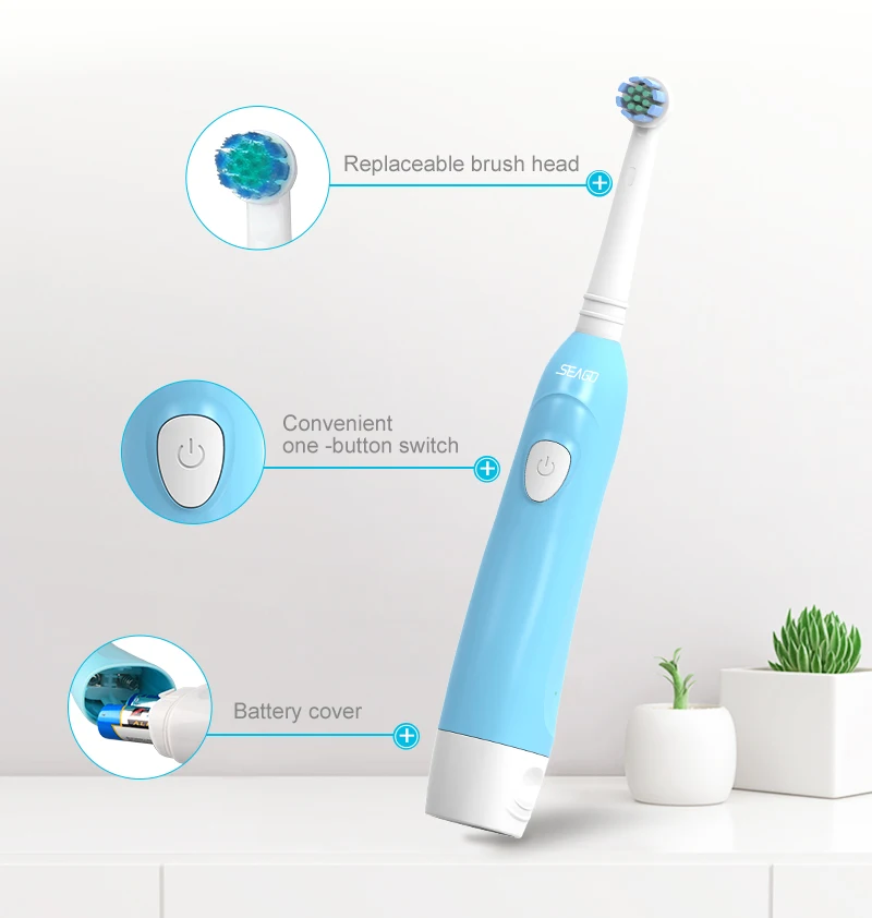 Seago SG-2004 Sonic Rotating Electric Toothbrush Adult Remove Battery Washable Electric Tooth Brushes with 5pc Replacement Brush Seago SG-2004 Sonic Rotating Electric Toothbrush Adult Remove Battery Washable Electric Tooth Brushes with 5pc Replacement Brush