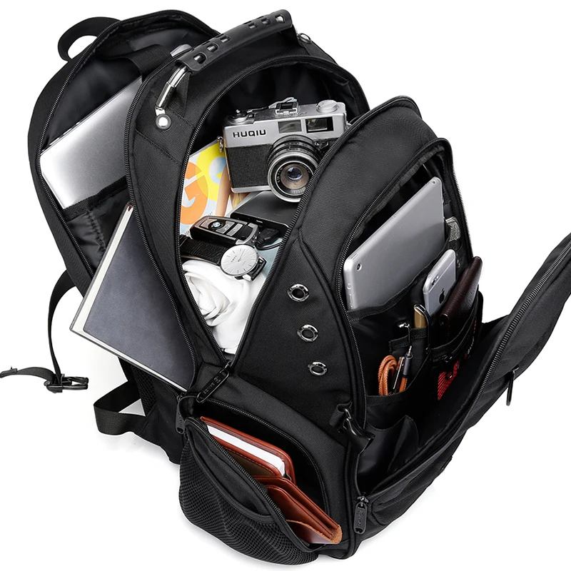 

High Quality Men Black Backpack 15.6 Laptop Bag Women Waterproof Outdoor Travel Backpacks 40L School Backpack For Man Mochila