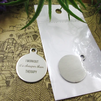 

10pcs--"I Workout It's Cheaper Than Therapy"stainless steel charms 5 styles for choosing DIY Charms for necklace bracelets