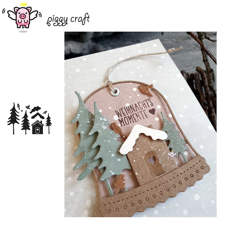 Die-Mold Stencils-Dies House Paper-Craft Scrapbook Christmas-Tree Punch Metal Blade Cut