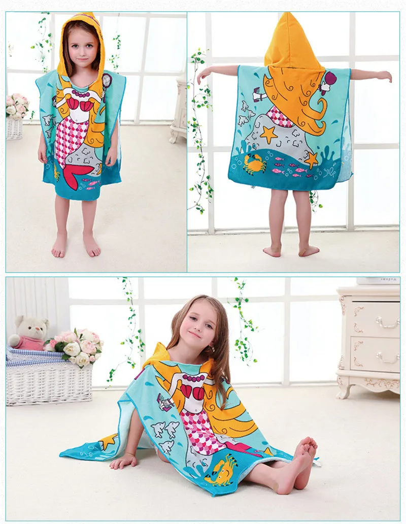 Poncho Kids Unicorn Baby Dinosaur Bathrobe Hooded Children Microfiber Animal Boys Girl Towel Robe Toddler Beach Swim Cloak Towel disney pajama sets	