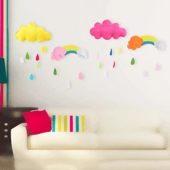 

Cloud Moon Hanging Decoration Nonwoven Fabric Kindergarten Children Room Corridor Hanging Pendant Star Raindrop Decorations