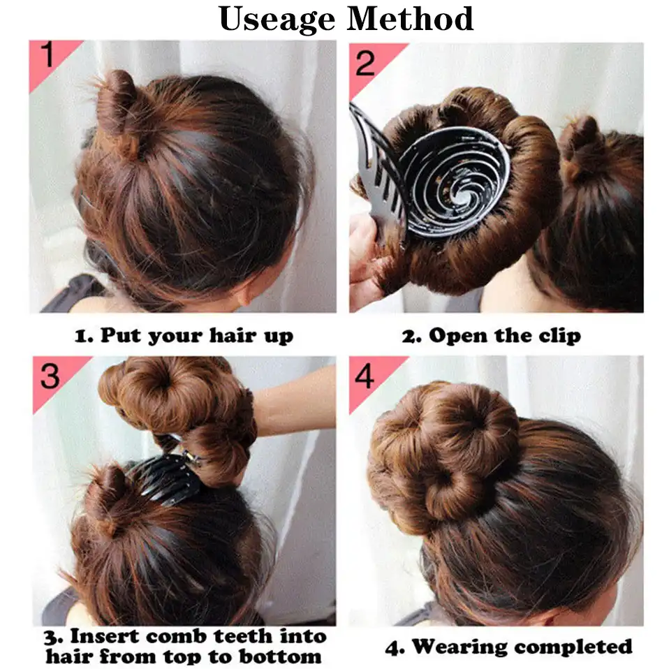 S Noilite Hair Women Curly Chignon Hair Bun Donut Clip In