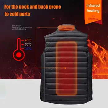 

Autumn Winter Riding Skiing Washable Jackets Outdoor Camping Hiking USB Charging Heated Vest Adjustable Modes Warm Intelligent