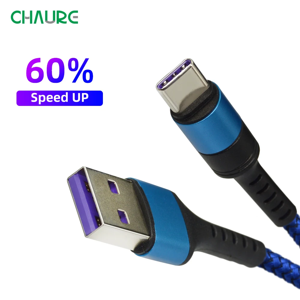 CHAURE 5A usb type C кабель 2 м Синхронизация данных быстрое устройство для зарядки кабель для huawei P20 P20pro Xiaomi кабели для мобильных телефонов