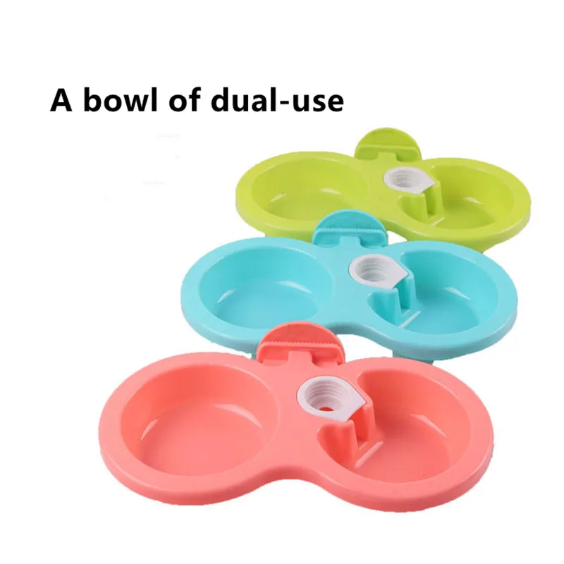 Cute Automatic Drinking Water Suitable For Dogs Cats And Pets Cage Hanging Bowl S/L 3-Color Dual-Use Dog Double | Дом и сад