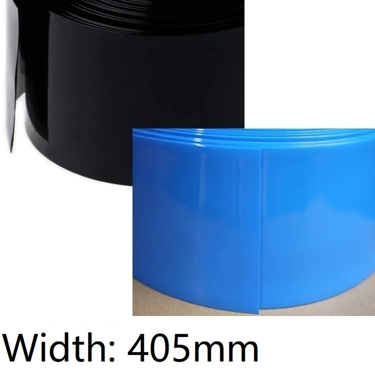 

Width 405mm PVC Heat Shrink Tube Dia 258mm Lithium Battery Insulated Film Wrap Protection Case Pack Wire Cable Sleeve Black Blue
