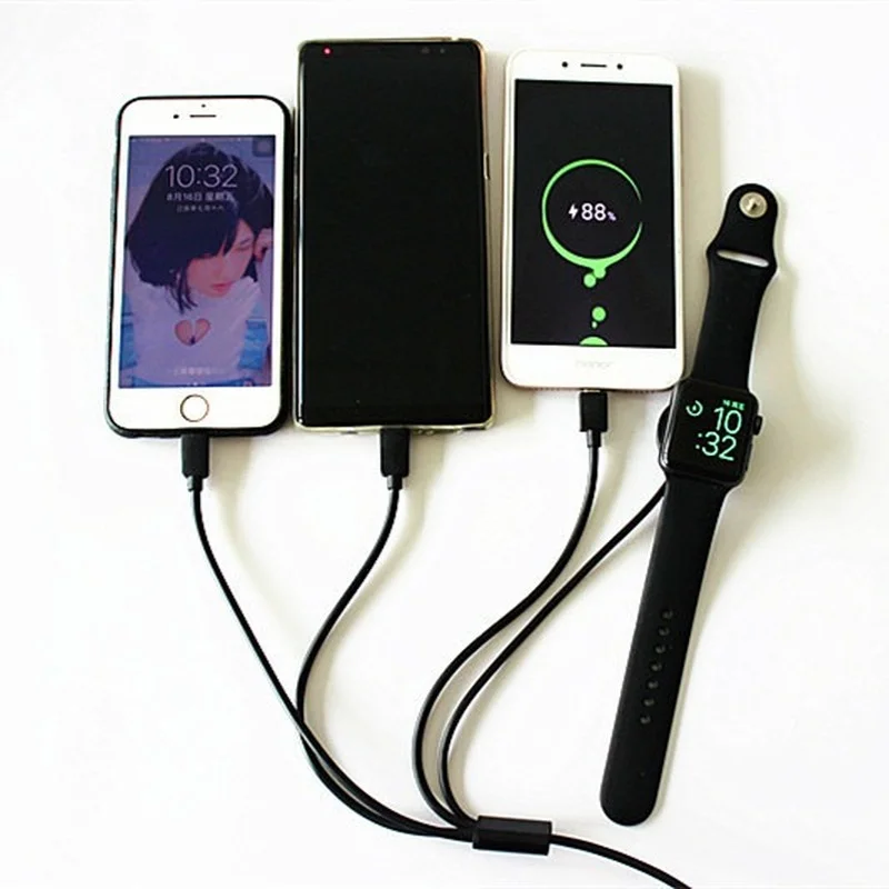 

4in1 Data USB Cable for IPhone Fast Charger Charging Cable for Android Phone Type C Xiaomi Huawei Samsung Charger Wire for IPad