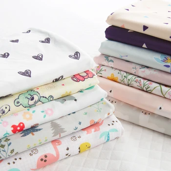 

Elastic ice silk fabric Printed Lycra Knitted fabric for DIY sewing baby clothing making material