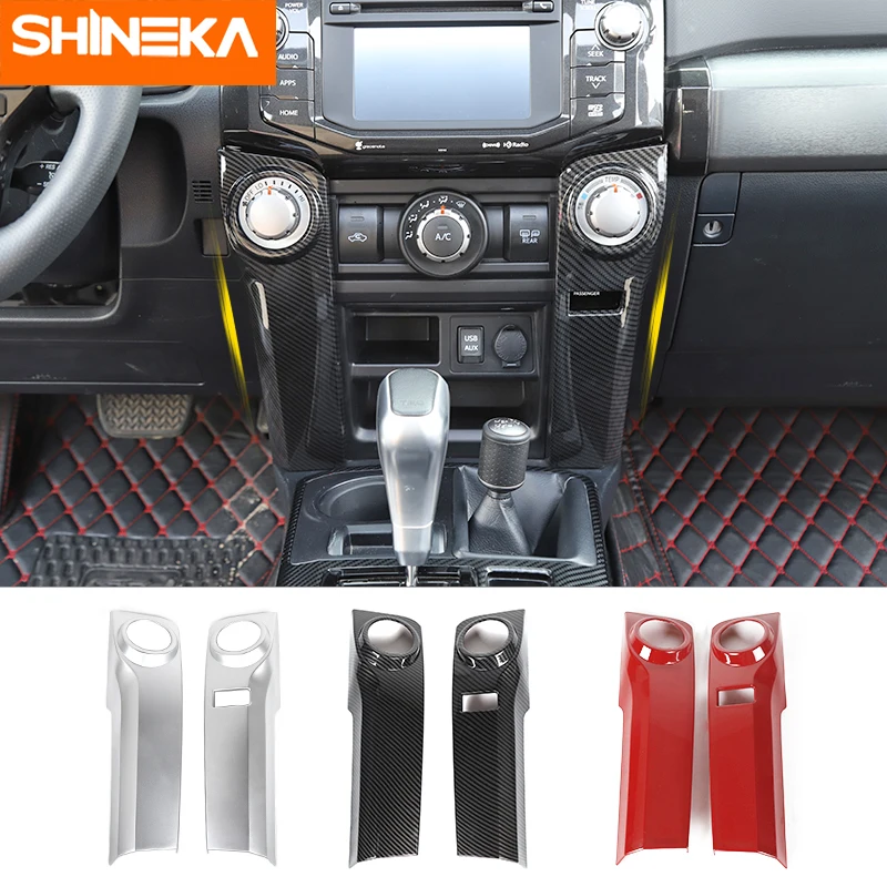 

SHINEKA Automotive Interior Stickers For Toyota 4Runner 2010+ Car Air conditioning control panel sticker Accessories For Toyota