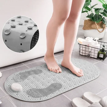

Extra Long Non Slip Whetstone Safety Bath Shower Mat PVC Bathroom Rugs Massage Drainage Suction Cup For Toile Entrance Door Mat