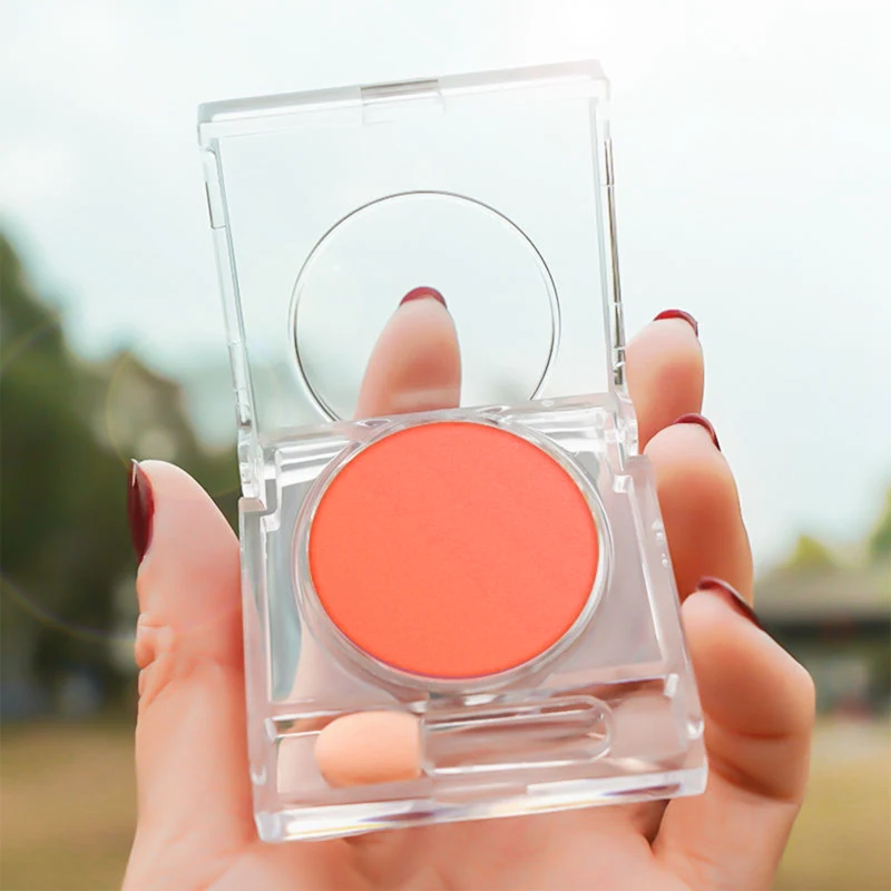

Single Color Blush Makeup Palette Mineral Powder Red Rouge Lasting Natural Cream Cheek Tint Orange Peach Pink Korean Blusher