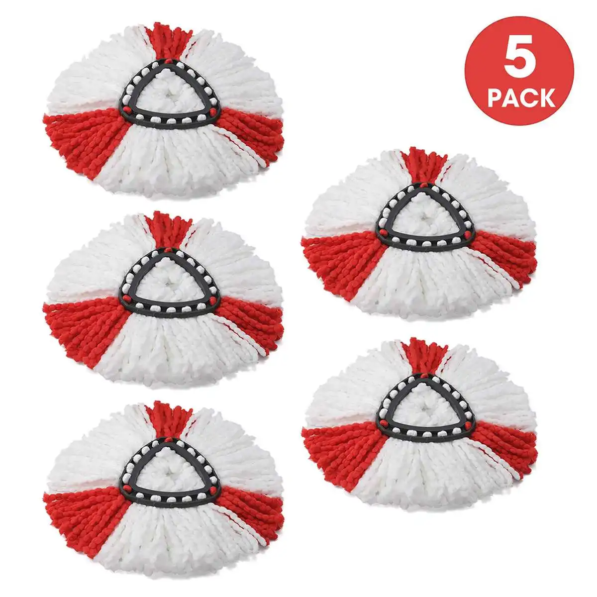 5pcs For EasyWring 1/3/5pcs Replacement Head Easy Microfiber Spin Mop Refill Floor Mop Head Housekeeper Home Floor Cleaning for Vileda O-Cedar - Color: 5pcs For EasyWring