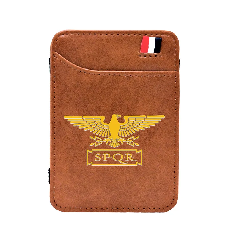 

Digital Printing Classic Symbol of the Roman Empire Leather Magic Wallets Cool Men Women Money Clips Card Purse Thin Cash Holder