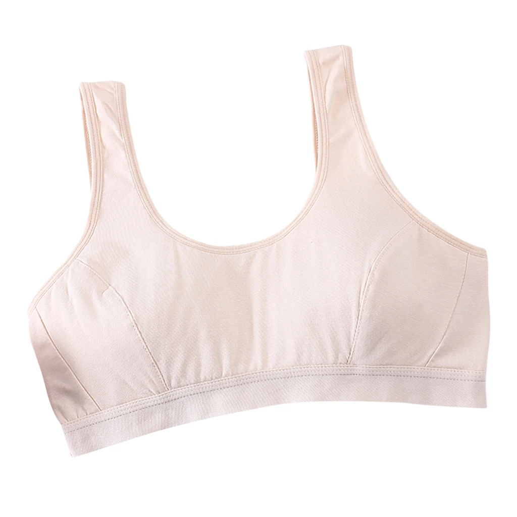 Teen Solid underwear 12 year old  Lovely Girl Training Bra Underwear Vest Top Wireless Cotton Bralette Racerback белье женское
